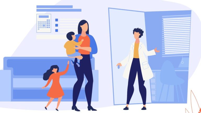 Advertising Flyer Time to Vaccination Lettering.